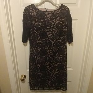 Black lace fitted dress